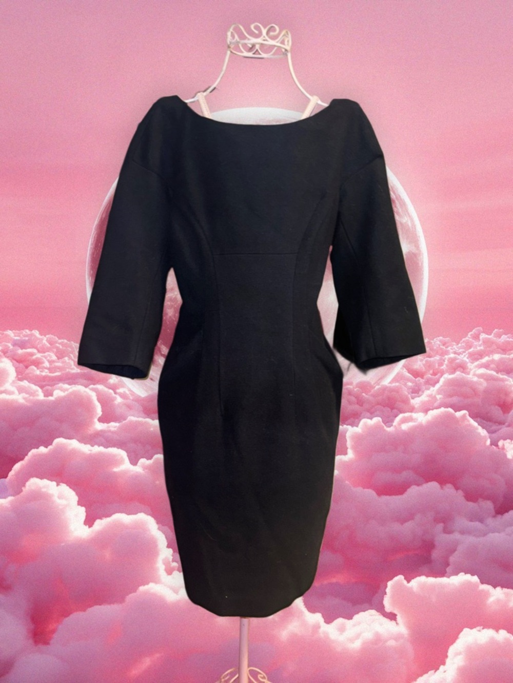 ❌ SOLD ❌Jil Sander Black Wool Sculptured Dress